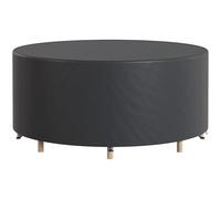 Outsunny Housse pour mobilier de jardin rond, housse de table imperméable, tissu Oxford 420D robuste pour table et chaises de jardin extérieur, Ø200 x 80 cm, noir