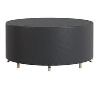 Outsunny Housse pour mobilier de jardin rond, housse de table imperméable, tissu Oxford 420D robuste pour table et chaises de jardin extérieur, Ø200 x 80 cm, noir