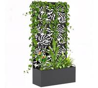 Outsunny Jardinière avec Treillis, Bac à Fleurs 90 x 35 x 180 cm Noir