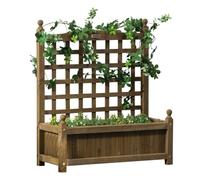 Outsunny – Jardinière avec treillis – Bois sapin traité, inserts d'irrigation, 64x28x75 cm, 50 kg