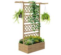 Jardinière Avec Treillis Et Pergola - Dim. 160l X 55l X 183h Cm - Bois Sapin Pré-Huilé