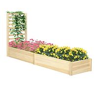 Lot De 2 Jardinières Avec Treillis Bois De Sapin Pré-Huilé