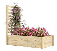 Outsunny Jardinière avec treillis carré Potager en bois 115 x 60 x 110 cm effet bois naturel