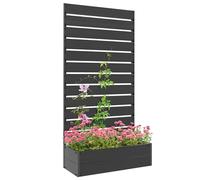 Outsunny Jardinière avec Treillis, lit surélevé de Jardin, jardinière extérieure pour Plantes grimpantes, bac à Fleurs rectangulaire Pot de Plantes pour Balcon terrasse Patio, 90,5x38x180 cm, Noir