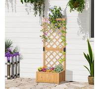 Outsunny Jardinière avec Treillis pour Extérieur ou Jardin, Pot pour Plantes Grimpantes en Bois 60x40x160cm