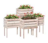 Outsunny - jardinière - Bois - 50x30x60cm - Beige