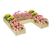 Lot De 5 Jardinières - Ensemble De 5 Carrés Potagers - Forme Personnalisable - Bois De Sapin Pré-Huilé