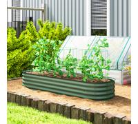 Outsunny Jardinière carré potager de jardin en acier galvanisé modulable pour légumes plantes fleurs, 195 x 62 x 30 cm vert clair