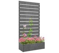 Outsunny Jardinière de jardin avec treillis pour plantes grimpantes, vignes, fleurs, plate-bande surélevée autoportante pour jardin, extérieur, terrasse, jardinière avec espace de drainage, gris foncé