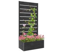Outsunny Jardinière de jardin avec treillis pour plantes grimpantes, vignes, fleurs, plate-bande surélevée autoportante pour jardin, extérieur, terrasse, jardinière avec espace de drainage, 72 x 38 x