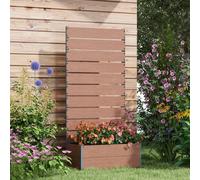 Outsunny Jardinière d'Extérieur avec Treillis à Lattes pour Plantes Grimpantes, 72x38x150cm, Marron Clair