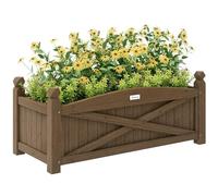 Outsunny Jardinière en Bois Rectangulaire 90 x 39 x 37 cm Marron Foncé