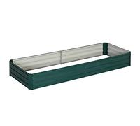 Outsunny Jardinière extérieur Carré Potager de Jardin dim. 241L x 90,5l x 30H cm tôle d'acier ondulée Vert foncé