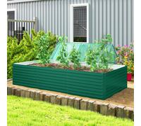 Outsunny Jardinière extérieure, carré potager de jardin rectangulaire bordure de sécurité et fond ouvert, 240 x 120 x 60 cm, vert