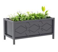 Outsunny Jardinière extérieure, jardinière surélevée galvanisée avec Bordure de sécurité, carré Potager de Jardin rectangulaire pour Fleurs, Herbes et légumes, 80 x 40 x 38 cm, Noir