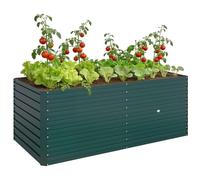 Outsunny Jardinière extérieure, jardinière surélevée galvanisée, carré Potager de Jardin rectangulaire avec Bordure de sécurité et Fond Ouvert, pour Fleurs et légumes, 160 x 80 x 60 cm, Vert