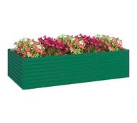 Outsunny Jardinière extérieure, jardinière surélevée galvanisée, carré Potager de Jardin rectangulaire avec Bordure de sécurité et Fond Ouvert, pour Fleurs et légumes, 240 x 120 x 60 cm, Vert