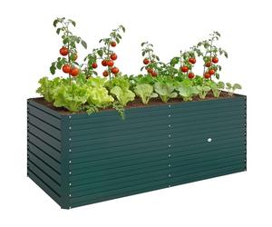 Outsunny Jardinière extérieure, jardinière surélevée galvanisée, carré Potager de Jardin rectangulaire avec Bordure de sécurité et Fond Ouvert, pour Fleurs et légumes, 160 x 80 x 60 cm, Vert