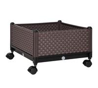 Outsunny Jardinière extérieure PP avec Roues 50x50x33 cm Marron