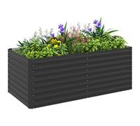Outsunny Carré potager jardinière 160 x 80 x 60 cm tôle d'acier ondulée anthracite