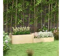 Outsunny Jardinière potager de jardin bac à fleurs en bois avec fond ouvert bois de sapin dim. 222L x 63L x 48Hcm bois naturel