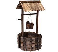 Outsunny Jardinière puits à souhaits en Bois avec Seau Suspendu