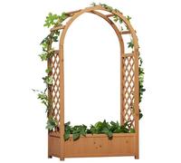 Outsunny Jardinière sur pied avec treillis et arche – Bois sapin pré-huilé 83×36×152 cm
