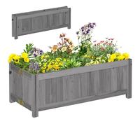 Outsunny Jardinière sur Pied Pliable Bac à Fleurs 70x30x25cm Gris