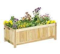 Outsunny Jardinière potager surélevé rectangulaire pliable en bois – 70 x 30 x 25 cm – naturel