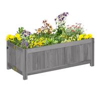 Outsunny Jardinière sur Pied Pliable bac à Fleurs dim. 70L x 30l x 25H cm Corps Aspect Lattes Bois Sapin pré-huilé