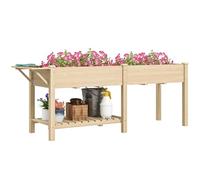Outsunny Jardinière sur Pieds 2 Bacs 207 x 59 x 78 cm Bois Naturel