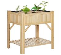Outsunny Jardinière sur Pieds Carré Potager Étagère 78L x 58l x 81H cm