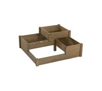 Outsunny Jardinière Surélevée À 3 Niveaux, Jardinière À Herbes, Sapin, Brun, 122x122x51 Cm Multicolore