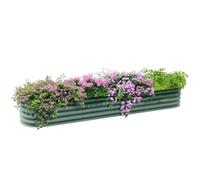 Outsunny Jardinière surélevée carré Potager de Jardin en Acier modulable pour légumes, Plantes, Fleurs, dim. 240 x 62 x 30cm, Vert