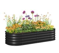 Outsunny Jardinière Surélevée en Acier Modulable 150x62x30cm Noir
