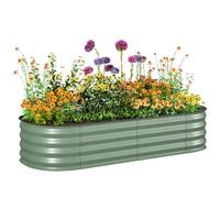 Outsunny Jardinière surélevée carrée Potager modulable acier 150 x 62 x 30 cm Vert