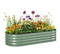 Outsunny Jardinière Surélevée en Acier Modulable 150x62x30cm Vert | Carré Potager de Jardin, pour Légumes, Plantes, Fleurs