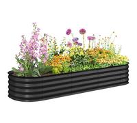 Outsunny Jardinière Surélevée en Acier Modulable 195x62x30cm Gris Foncé