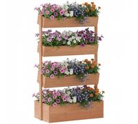 Outsunny Jardinière Surélevée en Bois à 4 Niveaux 85x45x140cm Marron