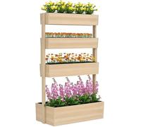 Outsunny Jardinière bois 4 niveaux – inserts d'irrigation, feutres de drainage – 88×45×140 cm