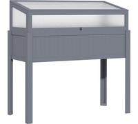 Outsunny Jardinière surélevée en bois avec couche précoce 2 en 1 Serre Maison de tomates Jardinière de légumes Jardinière d'herbes aromatiques pour jardin balcon et terrasse Polycarbonate Gris 120 x 5