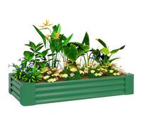 Outsunny Jardinière surélevée galvanisée 180 x 90 x 30 cm avec Barres de Renfort - Jardinière surélevée avec Fond Ouvert pour légumes, Fleurs, Herbes - Vert