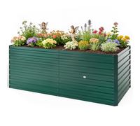 Outsunny Jardinière surélevée galvanisée rectangulaire pour l'extérieur - fond ouvert - 160 x 80 x 60 cm, vert