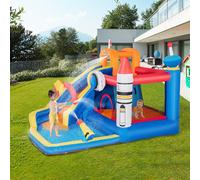 Outsunny Jeu Gonflable pour Enfants 3-8 Ans à thème Spatial avec Sac, 11 Piquets et Rustines Inclus, 340x270x227 cm
