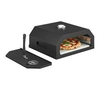 Outsunny Kit Four à Pizza pour Barbecue Four à Pizza Extérieur pour Barbecue avec Pierre en Cordiérite et Thermomètre, Ventilation Réglable, Poignée Isolée, 53 x 40 x 18,5 cm, noir