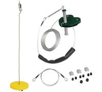 Outsunny Kit tyrolienne enfants 6-10 ans, corde réglable, poignée antidérapante, câble acier, 80 kg