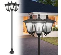 Outsunny Lampadaire de Jardin Extérieur à LED Solaire avec Capteurs H182 cm