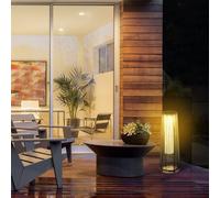 Outsunny Lampadaire LED de jardin style colonial dim. Ø 21,5 x 61H cm résine tressée filaire chocolat