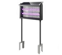 Outsunny Lampe anti-moustiques d'extérieur à énergie solaire avec grille de protection, 45x18x90 cm, Noir