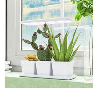 Outsunny Lampe de croissance 10W lampe plante de culture LED à spectre complet avec 3 bacs à fleurs, 31,8 x 13,4 x 35,6 cm, blanc